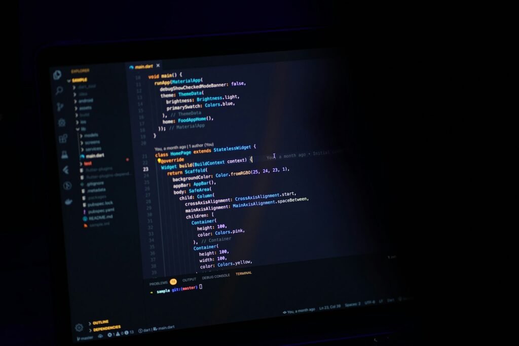 Dark computer screen with code representing offensive AI security research