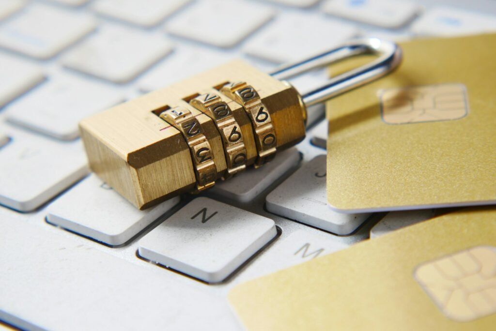 Golden padlock resting on a keyboard, representing defensive security tooling