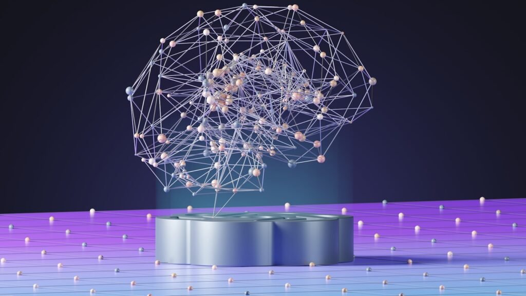 Abstract sphere formed from dots and connecting lines