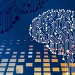 Computer circuit board with a brain motif, representing AI models